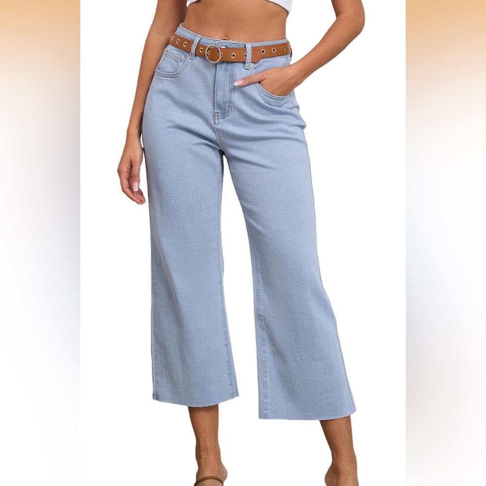 ETTELO Women's High Waist Straight Leg Stretch Jeans Ankle Length NWT Sz 10